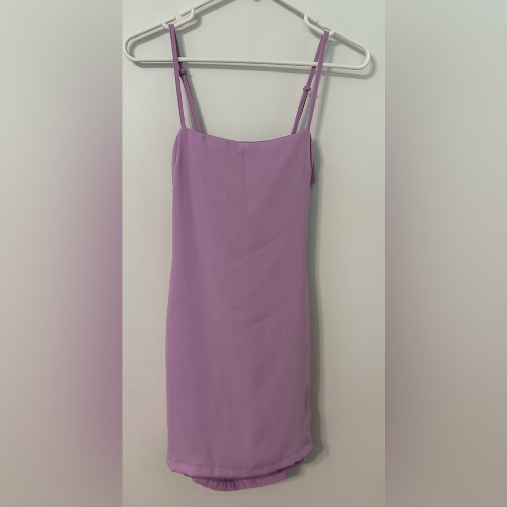 Lavender / Lilac mini sundress with open tie back